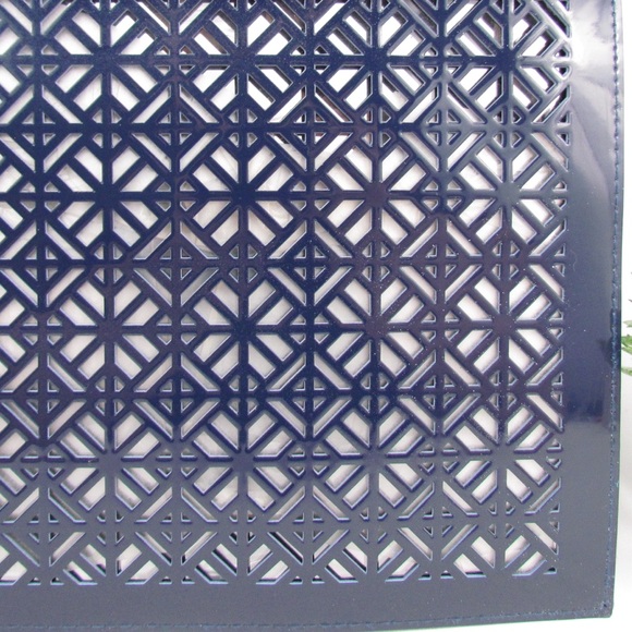 NWT Tory Burch Blue PVC Pouch with Geometric Cut-Outs - Picture 6 of 6